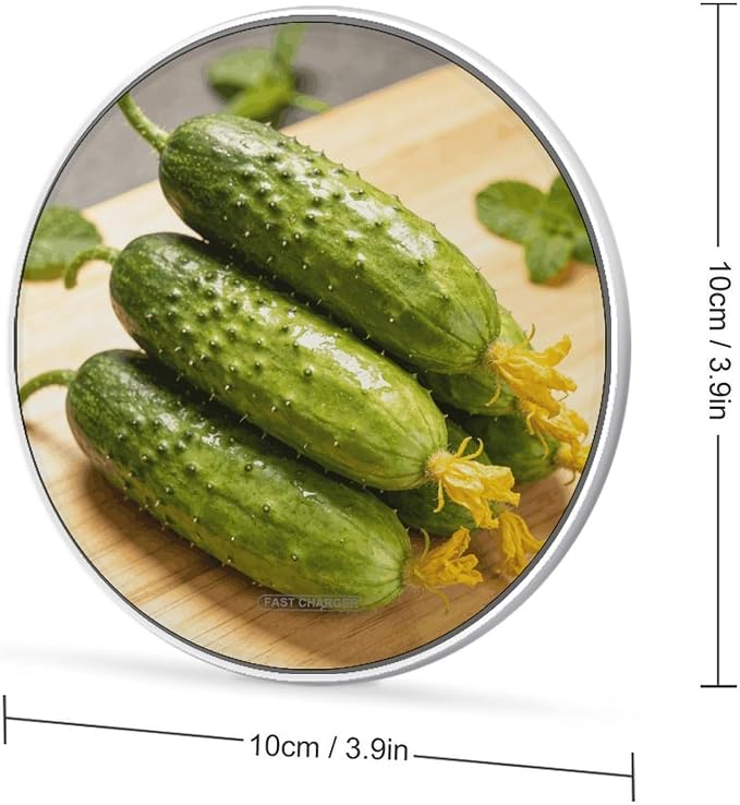 Pickle Cucumbers Wireless Charger Magnetic Phone Induction Charger 10w Fast Wireless Charging Station Compatible with iPhone 17 16 15 14 13 12 Pro Max Samsung Galaxy S25 S24 S23