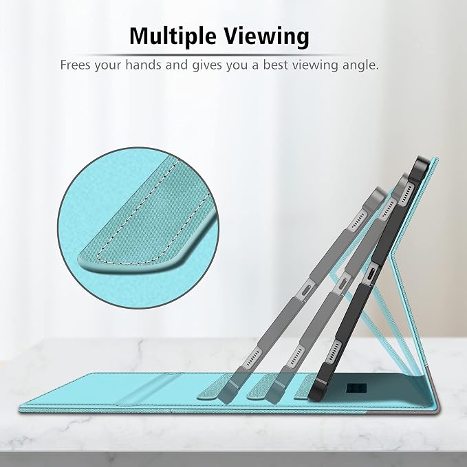 Fintie Portfolio Case for Samsung Galaxy Tab S8/Tab S7 11 Inch | Multiple Angles Business Cover with Pocket Built-in S Pen Holder Auto Sleep/Wake Dreamy Marble