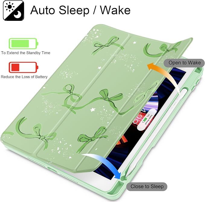 Tuiklol for iPad 10.2 inch 9th / 8th / 7th Gen 2021 2020 2019 Release Case | Built in Pencil Holder - TPU Protection Trifold Stand Stand Clear Back Tablet Cover With Auto Wake/Sleep Blue berries