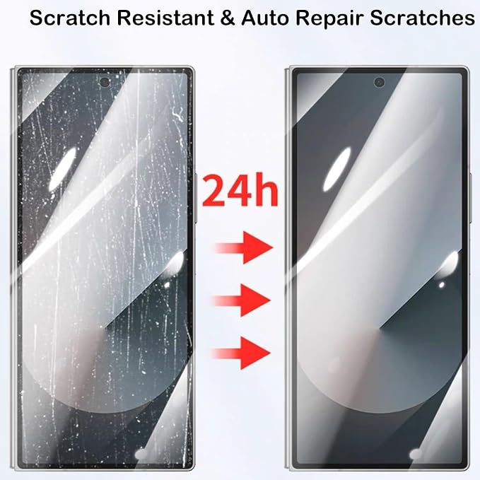 2 PCS 360 Degree Privacy Tempered Glass for Samsung Galaxy Z Fold 6 Screen Protector 4 Direction Ways Anti-peep Tempered Glass Film 9H Hardness Scratch Resistant