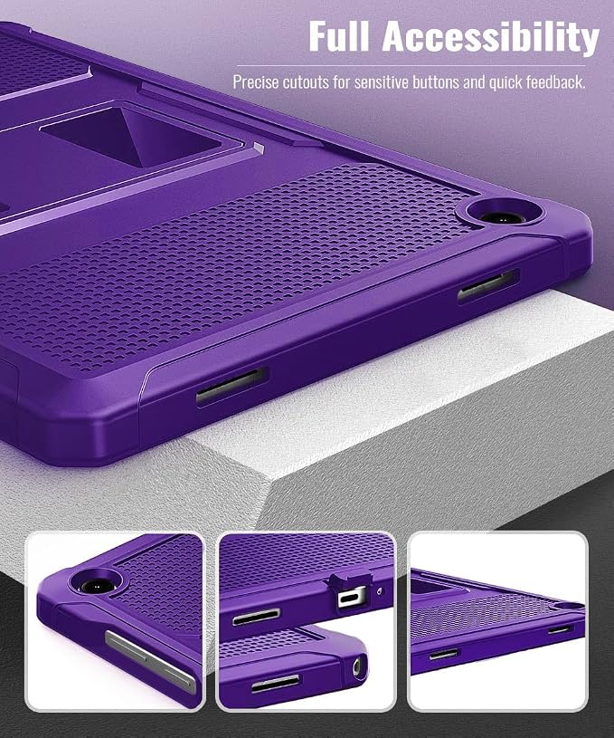 MoKo Shockproof Case Fit Samsung Galaxy Tab A11+ Plus/ A9+ 11 Inch | Full Body Rugged Stand Back Cover with Built-in Screen Protector for Galaxy Tab A11+/ A9+ Tablet Light Gray
