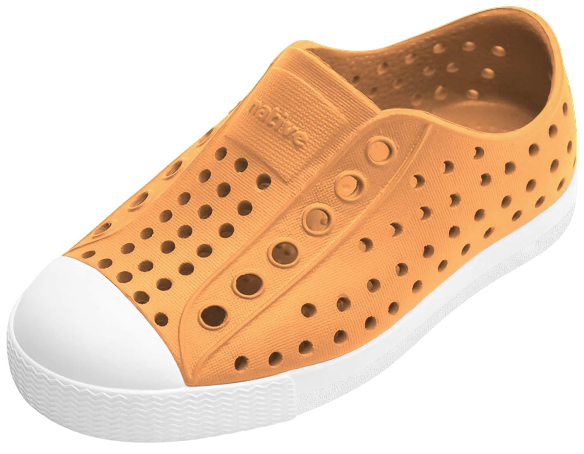 Native Shoes Unisex-Kids Jefferson Sneakers, Papaya Orange/Shell White, 9 Toddler