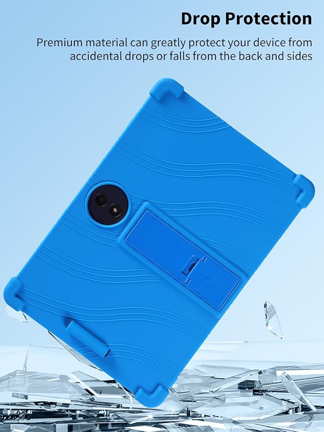 Case for TCL TAB A1 PlusNOUKAJU Tablet Protection CaseAdjustable BracketSoft SiliconeSilicone Protection Cover for TCL TAB A1 Plus Tablet 12.2inch(Blue)