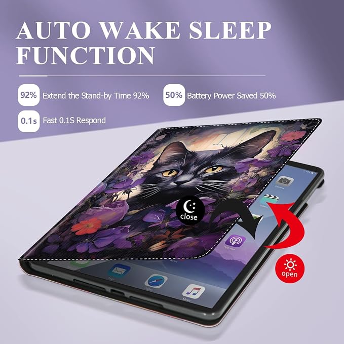 Case for iPad (A16) 11th Generation 11 Inch 2025 / iPad 10th Generation 10.9 Inch 2022 Ultra-Thin Multi-Angle Protective Cover with Auto Sleep/Wake A Dark Horse