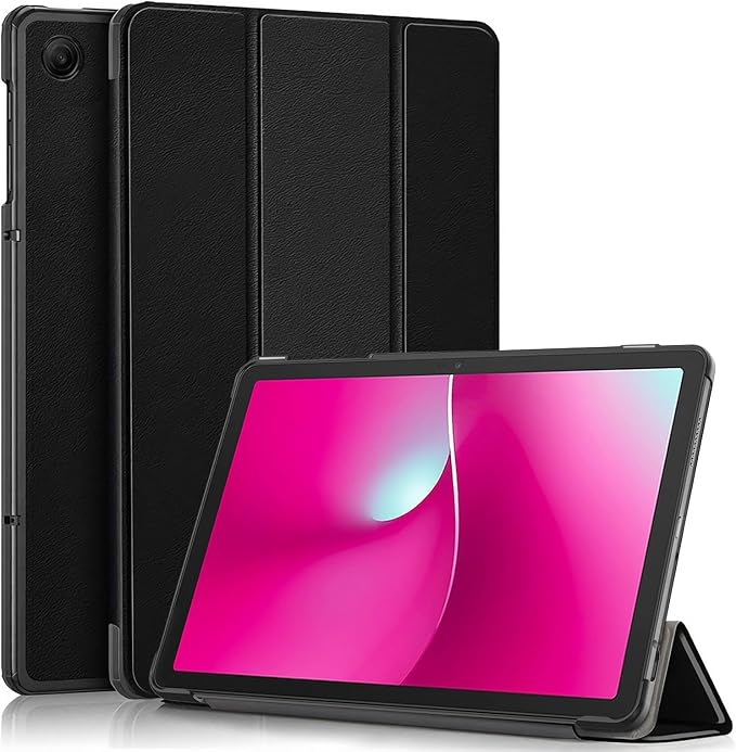 Caweet Case for T-Mobile Revvl Tab 2 10.1 Inch 2025 Released Lightweight Hard Back Shell Tri-Fold Stand Cover with Magnetic Closure Almond Blossom