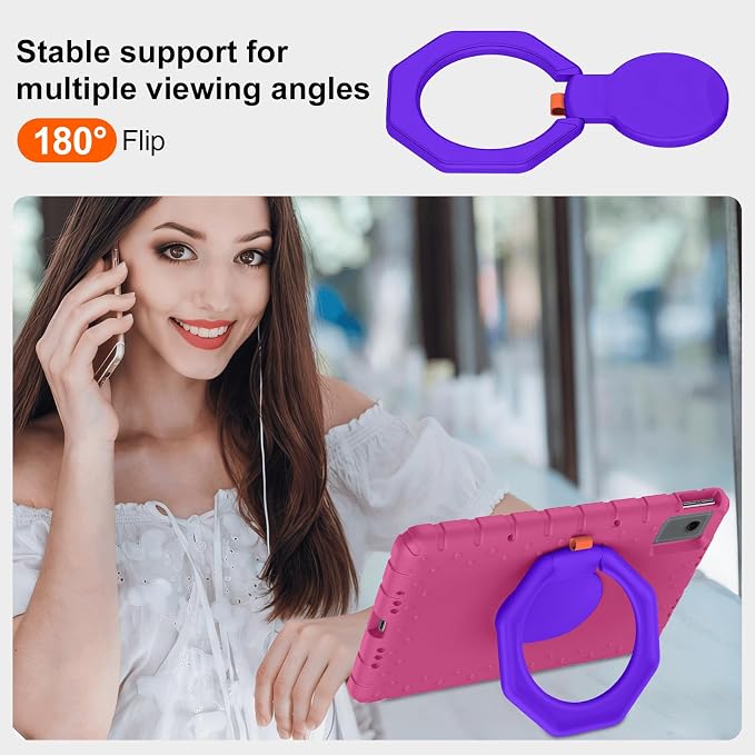for Lenovo Idea Tab Plus Case 12.1 2025 with 360° Rotating Stand Handle and Pencil Holder New EVA Shockproof Cover for Kids Adults Home School Office Outdoor Black
