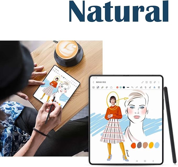Galaxy Z Fold 5/6 Stylus Pen Fold Edition for Samsung Galaxy Z Fold5 5G Slim S Pen Galaxy S Pen 5/6 Fold Edition Touch Stylus EJ-PF946BBEGWW with Nibs