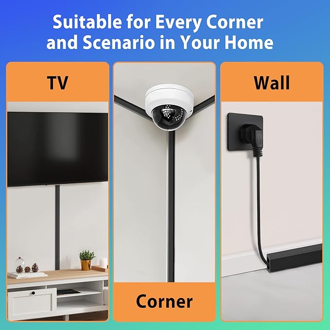 YCLYC Wall Cable Hider Kit, 116in TV Wire Hider for Wall, Paintable Cord Hider Wall, Cord Organizer Hide 1-2 Cords Wall Mounted TV, Wire Cover for Wall, Cord Concealer 7XL16.5 W0.86 H0.43in, Black