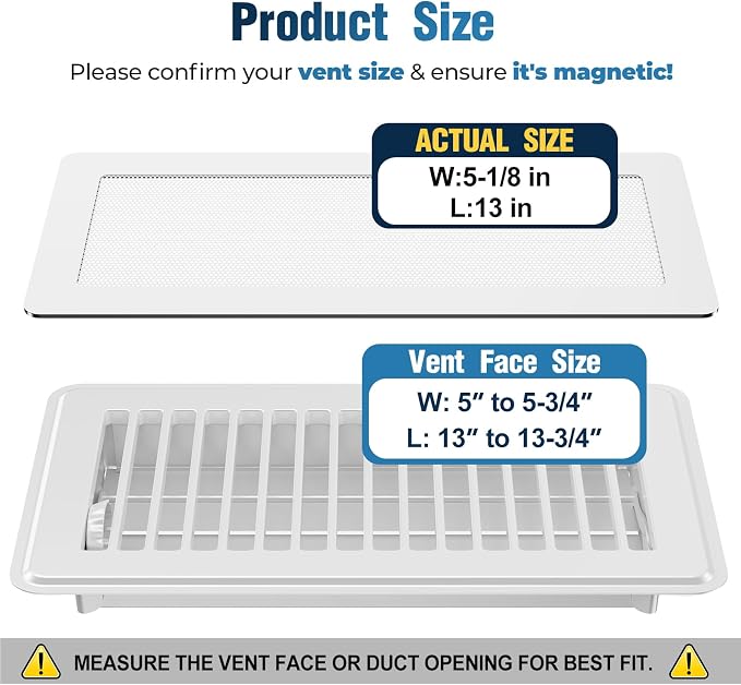 Magnetic Vent Covers with Vent Screen 5.1x13 Inch, Ceiling Air Vents to Block