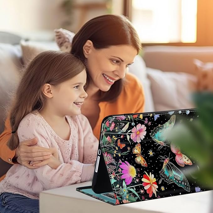 Case for Kindle Paperwhite 12th Gen 2024 (7) &amp Kindle Colorsoft Signature Edition (7)Wallet PU Leather Folio Cover Multi-Angle Stand with Auto Wake/SleepAesthetic Snake Floral