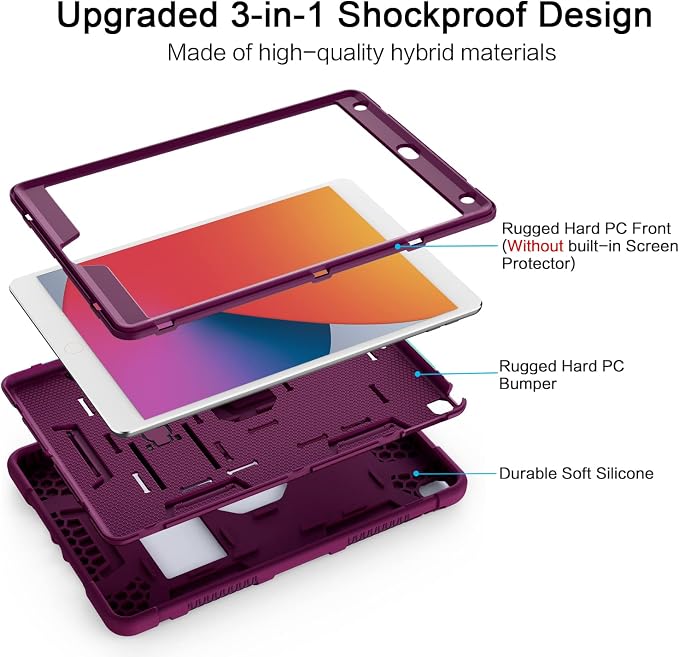 Azzsy Case for iPad 9th Generation/iPad 8th Generation/iPad 7th Generation (10.2 Inch 2021/2020/2019 Model) Heavy Duty Shockproof Rugged Protective Case for iPad 10.2 inch Alpine Green