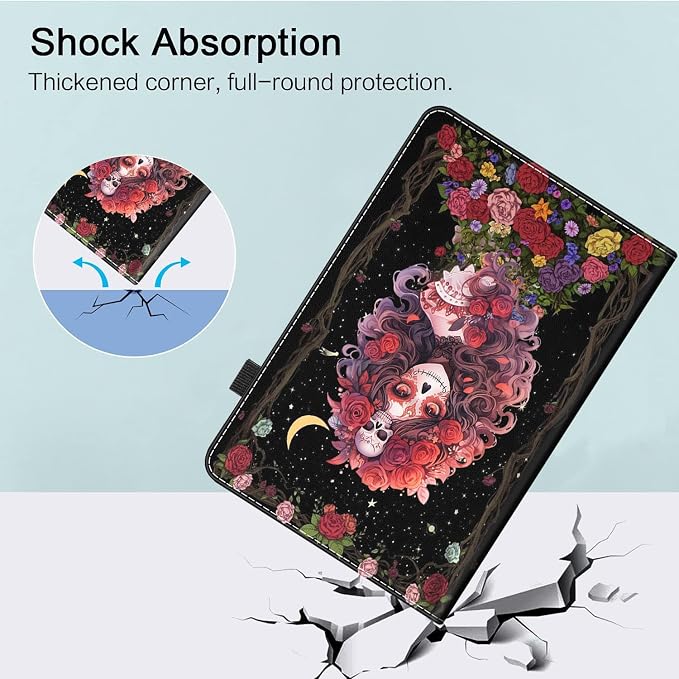 Case for All-New Kindle Fire HD 8 Tablet (12th/10th Generation 2020/2022 Release) &amp Fire HD 8 PlusPremium PU Leather Folio Stand Cover Case with Smart Auto Wake/Sleep Smoke Flag of Mexico Flag