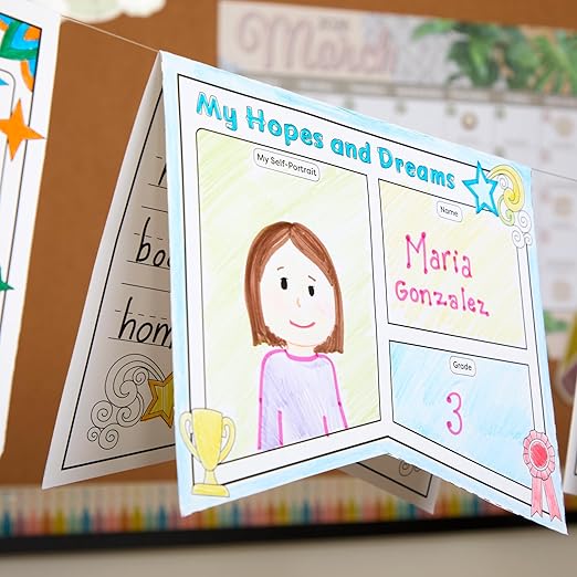 Really Good Stuff Ready-to-Decorate Hopes and Dreams Pennant Posters - Set of 24