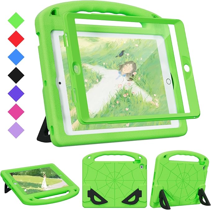 Kids Case for iPad 9th/8th/7th Gen. (10.2-inch 2021/2020/2019) | Shockproof Cover with Built-in Screen Protector and Stand Black