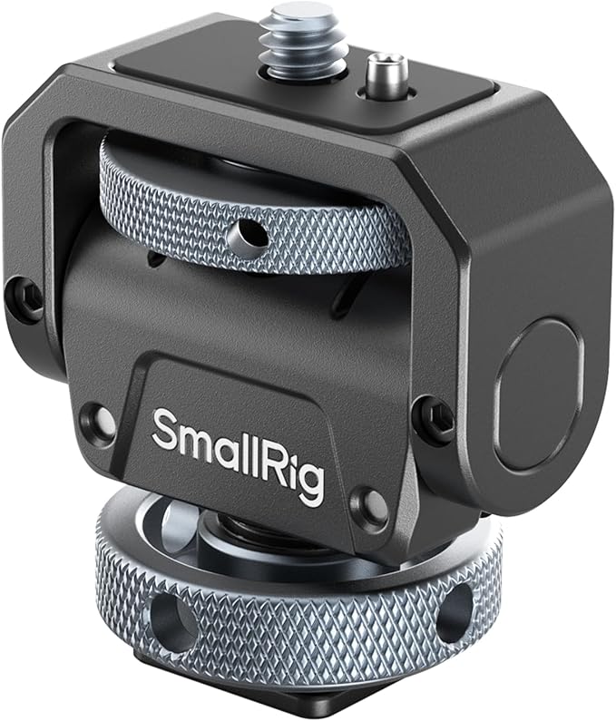 SmallRig Camera Monitor Mount Lite with Cold Shoe, Swivel 360° and Tilt 180° Holder for Field Monitor, LED, Flash and Video Shooting Photography Accessories, Max Load Capacity of 90° Tilt 3.2kg