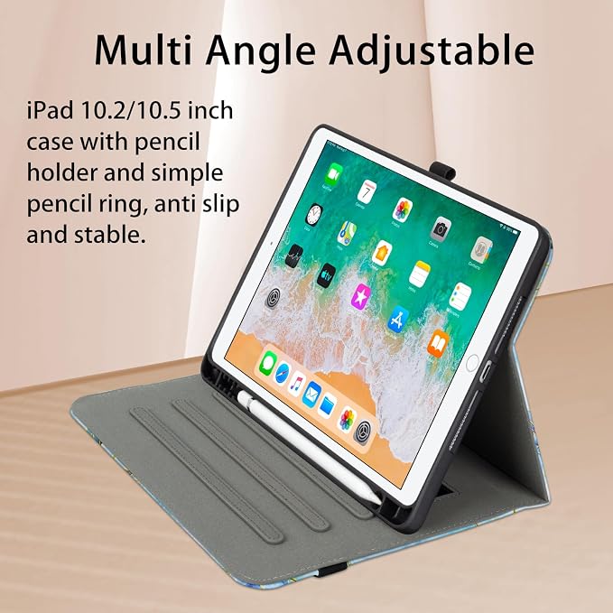 Vimorco for iPad Air 3rd Generation Case Leather iPad Pro 10.5 inch Cover | for iPad 9th/8th/7th Generation Case 10.2 Inch with Pocket&ampPencil Holder&ampHand Strap&ampMulti-Angle Animal Party