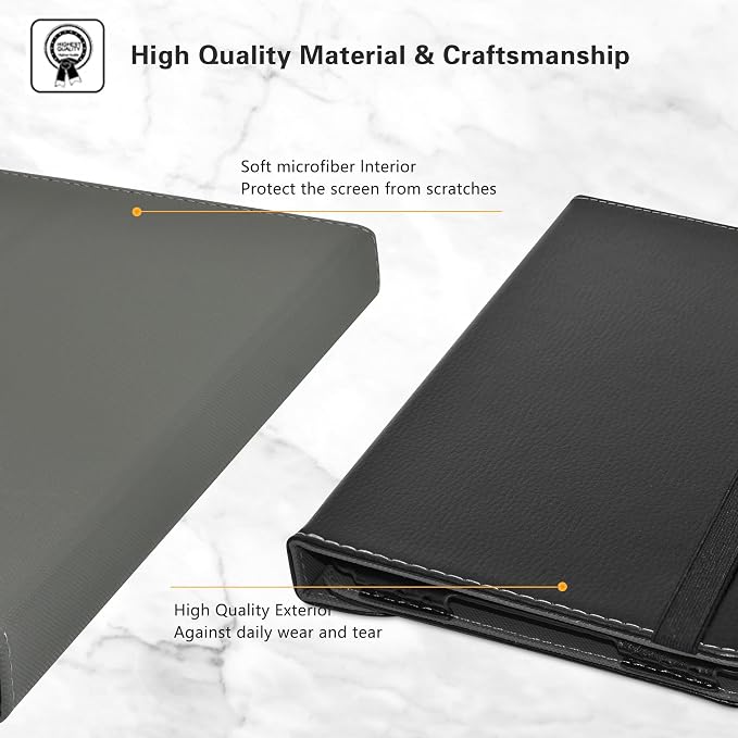 LiuShan Compatible with Onn 8 Gen 4 360 Degree Rotation Stand PU Cover for 8 Inch 2024 Model:100135923 Tablet Black