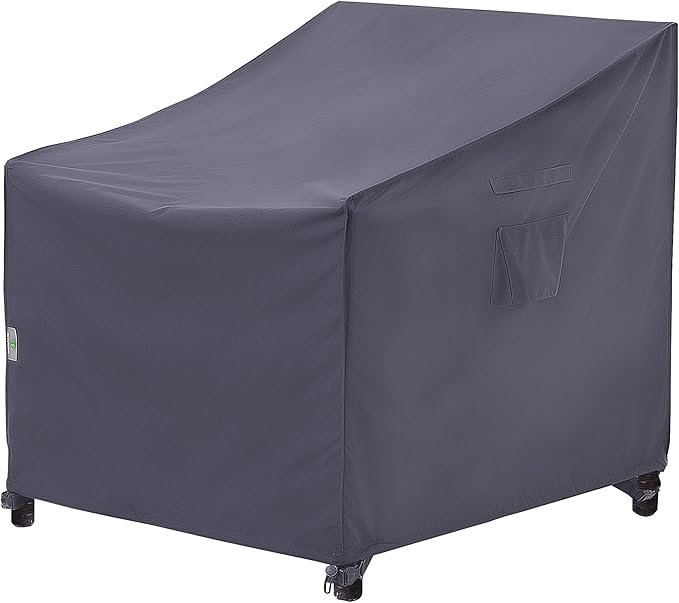 F&J Outdoors Patio Chair Covers Waterproof UV Resistant Heavy Duty Outdoor Dining Chair Adirondack Chair Cover, Grey, 28" W x 30" D x 36" H