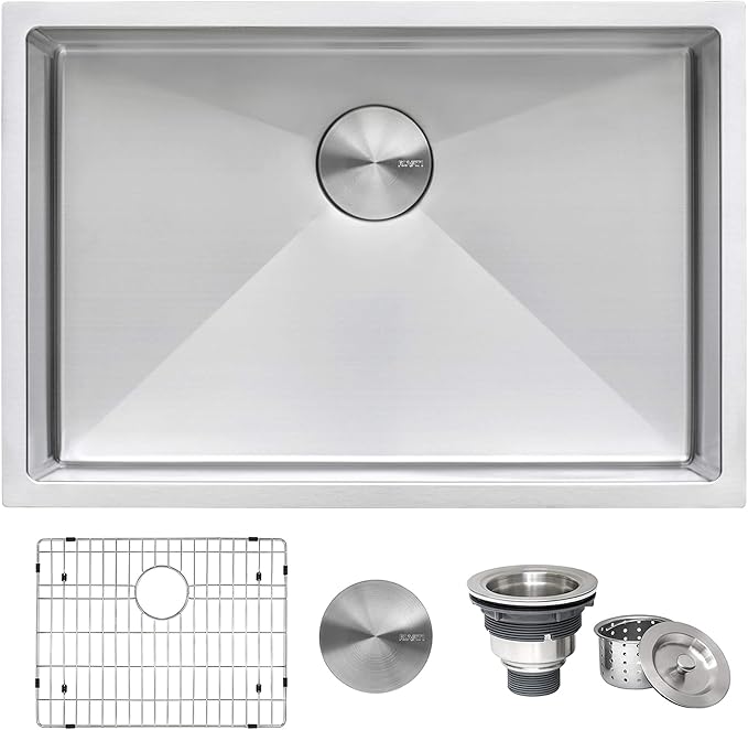 Ruvati 26-inch Undermount 16 Gauge Tight Radius Stainless Steel Kitchen Sink Single Bowl - RVH7126