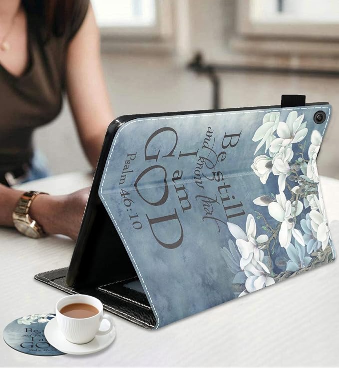 Case for Amazon Fire HD 10 Tablet 10.1 inch (9th/7th Generation 2019/2017 Release) - Slim Lightweight PU Leather Stand Cover with Auto Wake/Sleep Celestial Theme Sun with Crescent Moon