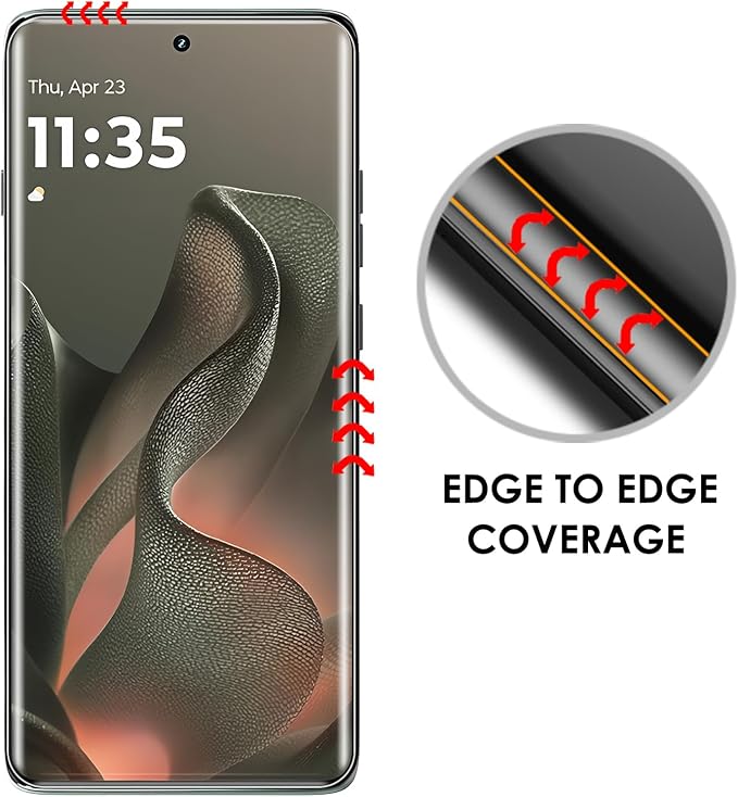 Screen Protector for Motorola Edge 2025 3 Pack Tempered Glass LOCA UV Set Edge to Edge Protection 9H Scratch Resistant Touch Sensitive Fingerprint-ID Support