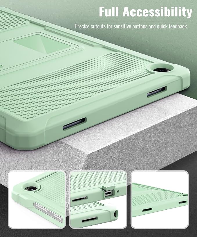 MoKo Shockproof Case Fit Samsung Galaxy Tab A11+ Plus/ A9+ 11 Inch | Full Body Rugged Stand Back Cover with Built-in Screen Protector for Galaxy Tab A11+/ A9+ Tablet Light Gray
