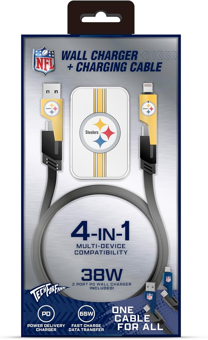 SOAR NFL Slim Wall Charger and 4 In 1 Multi Charging Cable