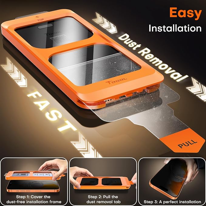TOCOL for iPhone Air Screen Protector 9H Hardness Military Grade Shatterproof HD Tempered Glass Full Coverage Easy Installation 2 Pack
