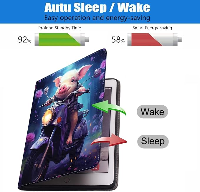 Case for iPad 6th/5th Generation (2018 2017 Model 9.7 Inch) iPad Air 2/Air 1 (9.7 Inch) Slim PU Leather Stand Folio Cover with Auto Wake Sleep African Woman Wolf