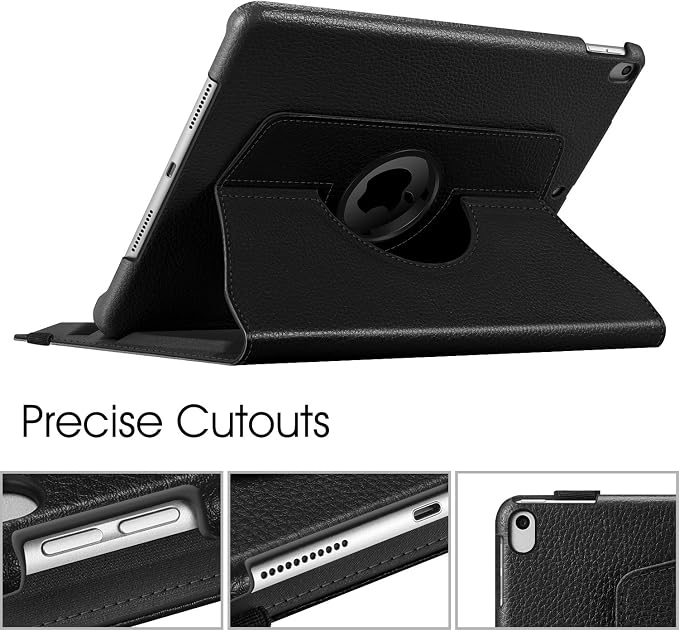 Fintie Rotating Case for iPad Air 3rd Generation 2019 / iPad Pro 10.5 2017 | 360° Swivel Stand Landscape &amp Portrait Viewing Shockproof Protective Cover Pencil Holder Auto Sleep/Wake Black