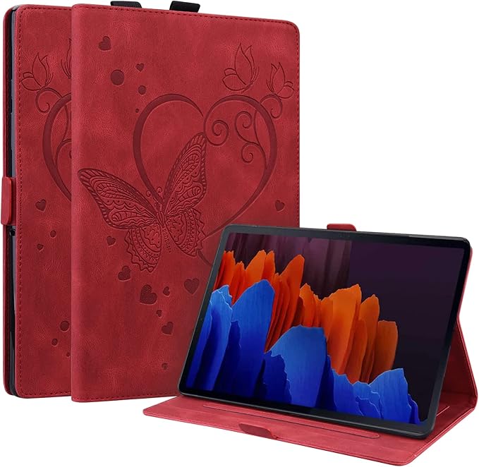Dteck Wallet Case for Galaxy Tab S10+/S9+/S7 FE/S8+/S7 Plus 12.4 Tablet Premium PU Leather Folding Stand Auto Wake/Sleep Pen Holder Case with Hummingbirds