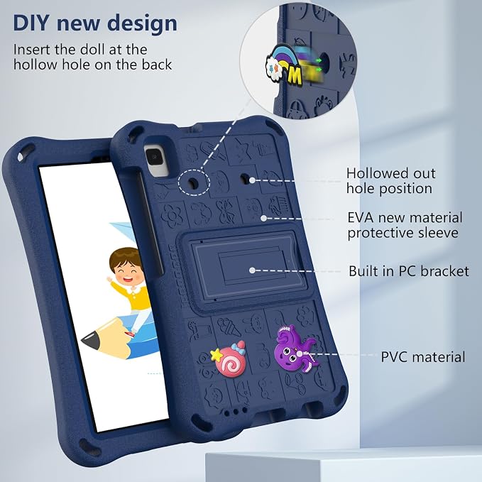 Case for iPad 10.2 Inch 2021/2020/2019/ iPad Pro 10.5 Inch/Air 3rd Gen (2019) Shoulder Strap Kickstand Children Friendly Anti-Scratch Shockproof Case Lightpurple