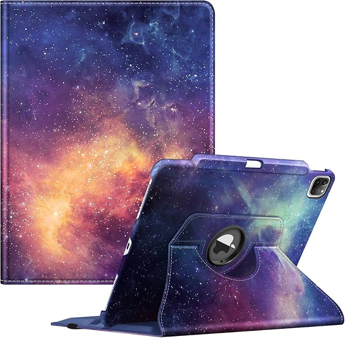 Fintie Rotating Case for iPad Pro 12.9-inch 6th/5th/4th/3rd Generation | 360° Swivel Stand Landscape &amp Portrait Viewing Shockproof Protective Cover Pencil Holder Auto Sleep/Wake Black