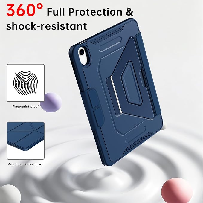 for ipad A16 Caseipad 11th/10th Generation Case 11Inch 2025/10.9 Inch 2022 | with Pencil HolderRemovable Magnetic &amp Trifold Leather Stand CoverMulti-Angle VewingAuto Sleep/Wake (Black)
