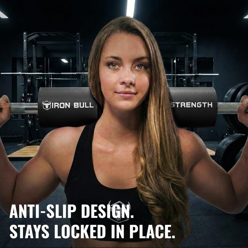Advanced Squat Pad - Barbell Pad for Squats, Lunges & Hip Thrusts - Neck & Shoulder Protective Pad Support (Black)