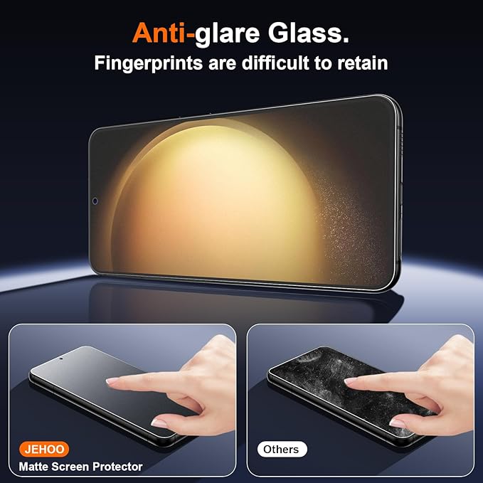 [2 Pack] Matte Screen Protector for Samsung Galaxy S23 9H Tempered Glass Ultrasonic Fingerprint Support Anti-glare Scratch-Resistant Bubble-Free
