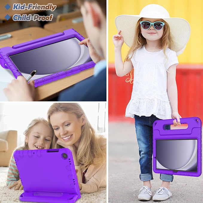 LTROP Shockproof Lightweight Convertible Handle Stand Case for Samsung Galaxy Tab A11 Plus 2025 / A9 Plus 11 Inch 2023 with Built-in Screen Protector Galaxy Tab A11+ / A9+ Case for Kids Black