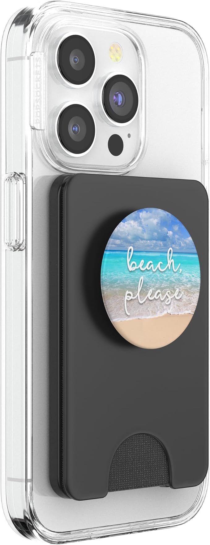 Beach Please - Cute Summer Sayings - Ocean &amp Sand Scene PopSockets Adhesive PopGrip