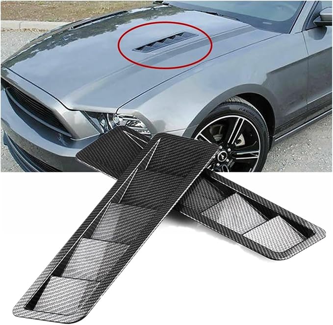2Pcs Car Hood Vent Trim Louver Air Flow Intake Universal Compatible