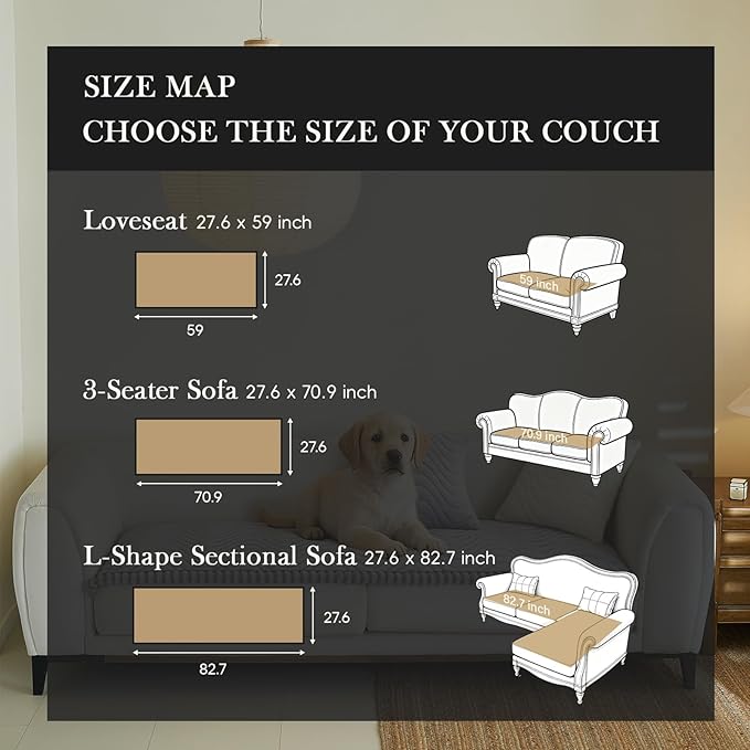 Couch Covers for 3 Cushion Couch Sofa Pet Friendly,Non-Slip Sofa Cover Washable