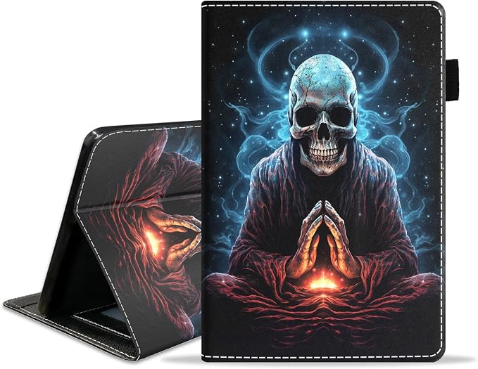 Case for Amazon Kindle Fire HD 10 Tablet (10.1 inch 9th/7th Generation 2019/2017 Release) Slim PU Leather Stand Folio Cover with Auto Wake Sleep Abstract Paint Butterfly