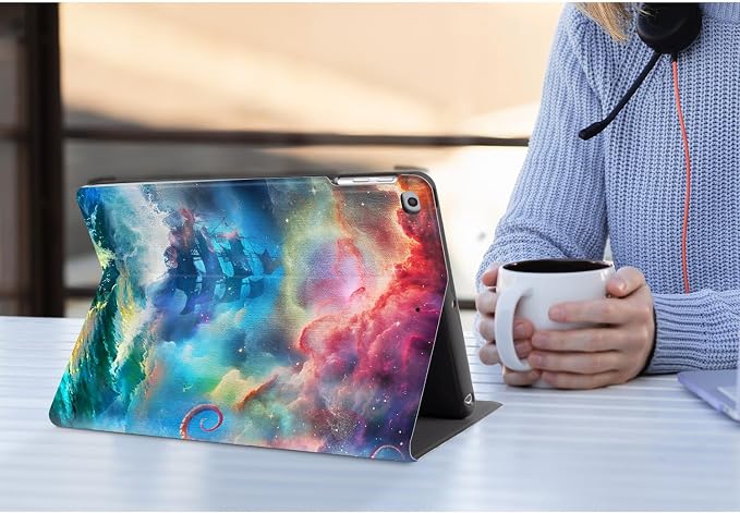 Vimorco for iPad 5th/6th Generation Case 9.7 Inch 2017/2018 for iPad Air 1/2 Case 2013/2014 Pencil Holder/2 Viewing Stands/Typing Stand/Slim Cover for iPad 5/6 Gen Blue Flower Floral