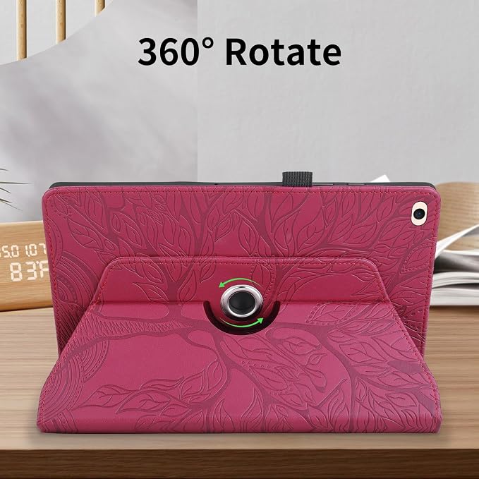iPad Mini 5 Rotating Case iPad Mini 1/2/3/4/5th Generation Case PU Leather Folio Stand Cover Flip Shell with Pen Holder for Apple iPad Mini 7.9 inch- Black