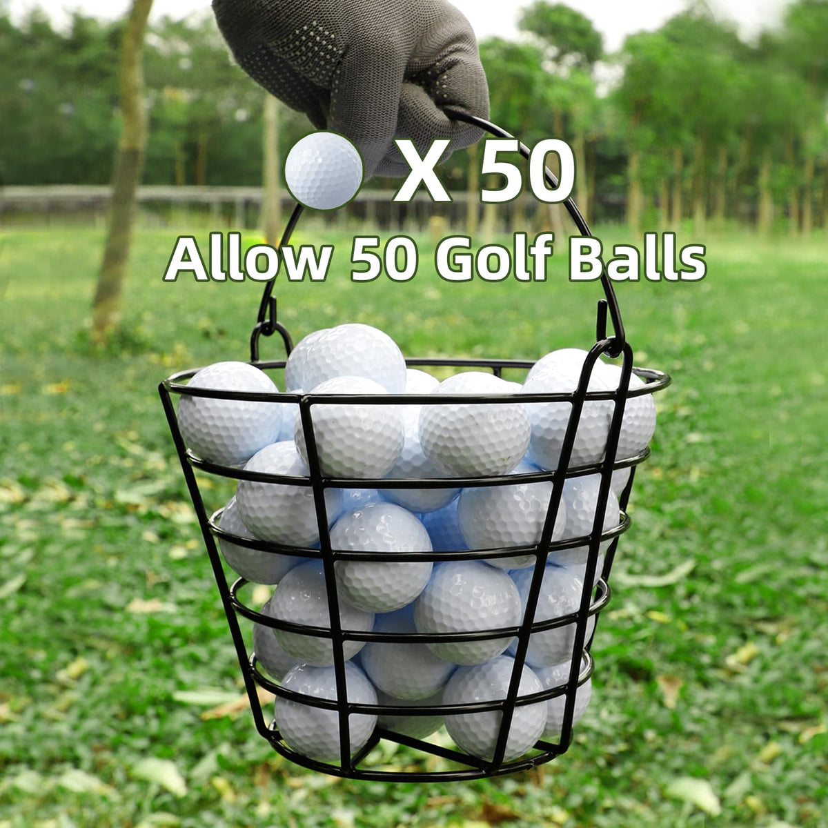 Roykaw Golf Ball Basket Bucket Container for 50 Balls,with Handle,Built to Last/Easy to Organize