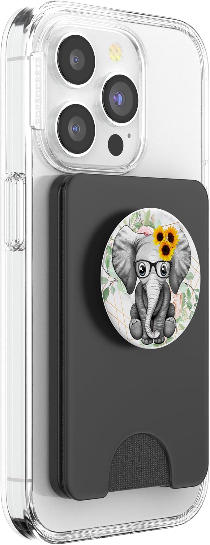 Cute Elephant Sunflower PopSockets Adhesive PopGrip