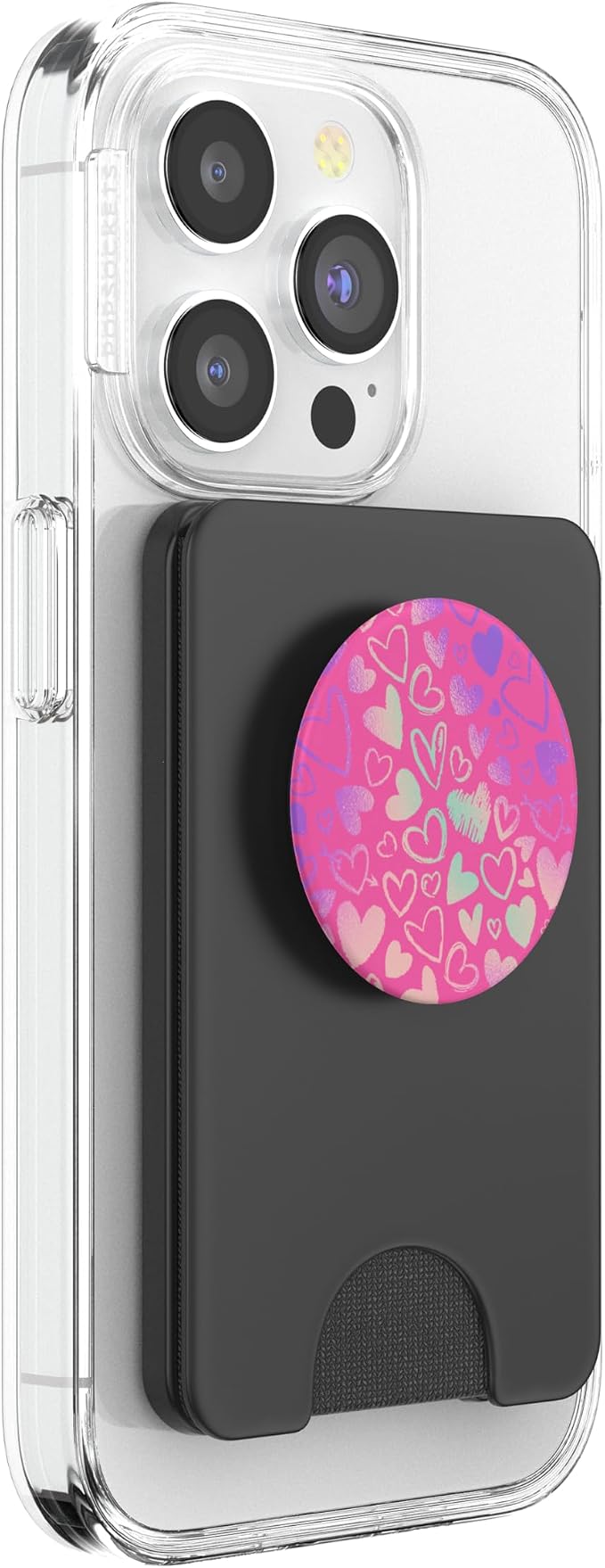 Rainbow Modern Hearts Pink PopSockets Adhesive PopGrip