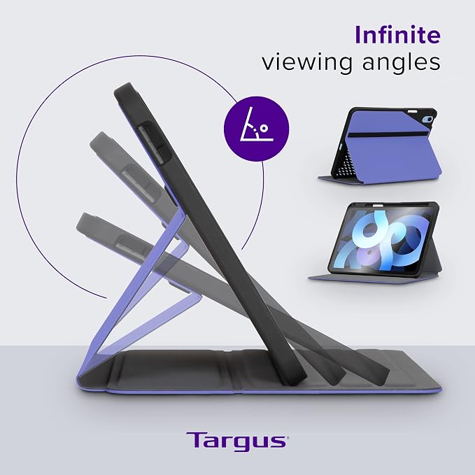 Targus VersaVu iPad 10th Generation Case 2022 iPad 10.9 Inch Case 10 Case 360 Degree Rotating Military Grade Drop Protection Cover for 10.9â€ 10th Gen 2022 Magnetic Close Black (THZ935GL)