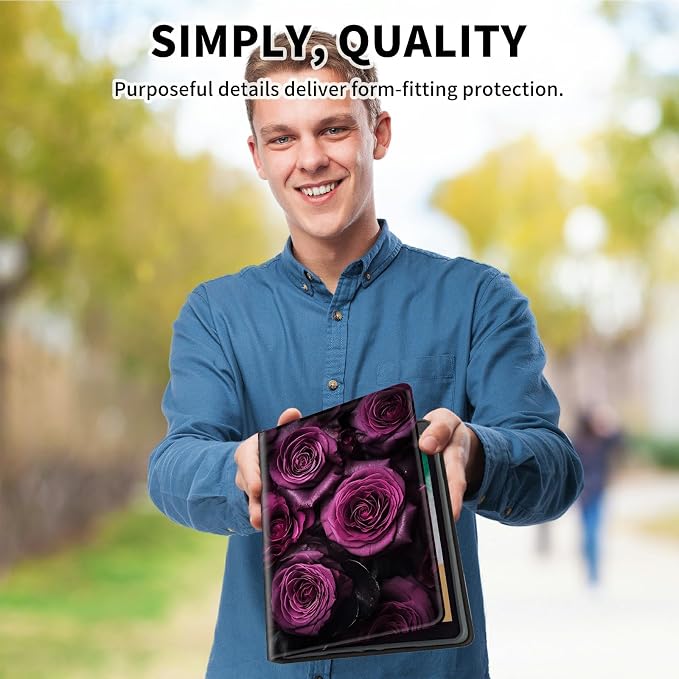 for Samsung Galaxy Tab E 9.6 Inch 2015 (SM-T560/T561/T565/T567) Kickstand Case PU Leather Multiple Viewing Angles Stand Smart Cover for Galaxy Tab E 2015 2 Roses