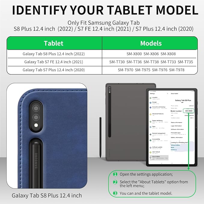 Case for Samsung Galaxy Tab S10 Lite/S10 FE/S9 FE/S9 10.9/11 | Microfiber Leather Protective Cover with S Pen HolderSmart Folio Auto Sleep/WakeAdjustable StandShockproofSlimBlack