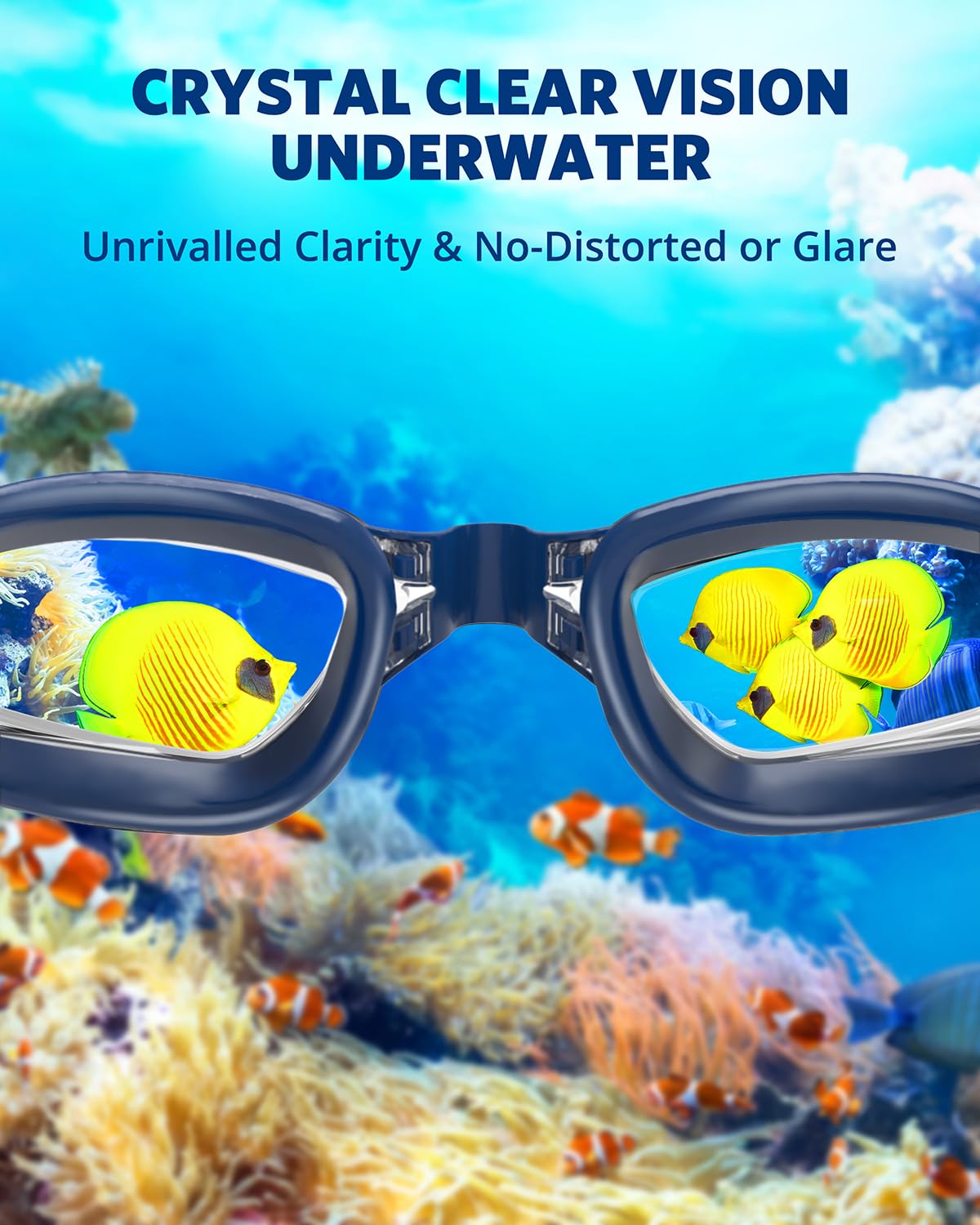 Aegend Swim Goggles 2 Pack for Adult Men Women No Leak with Storage Case
